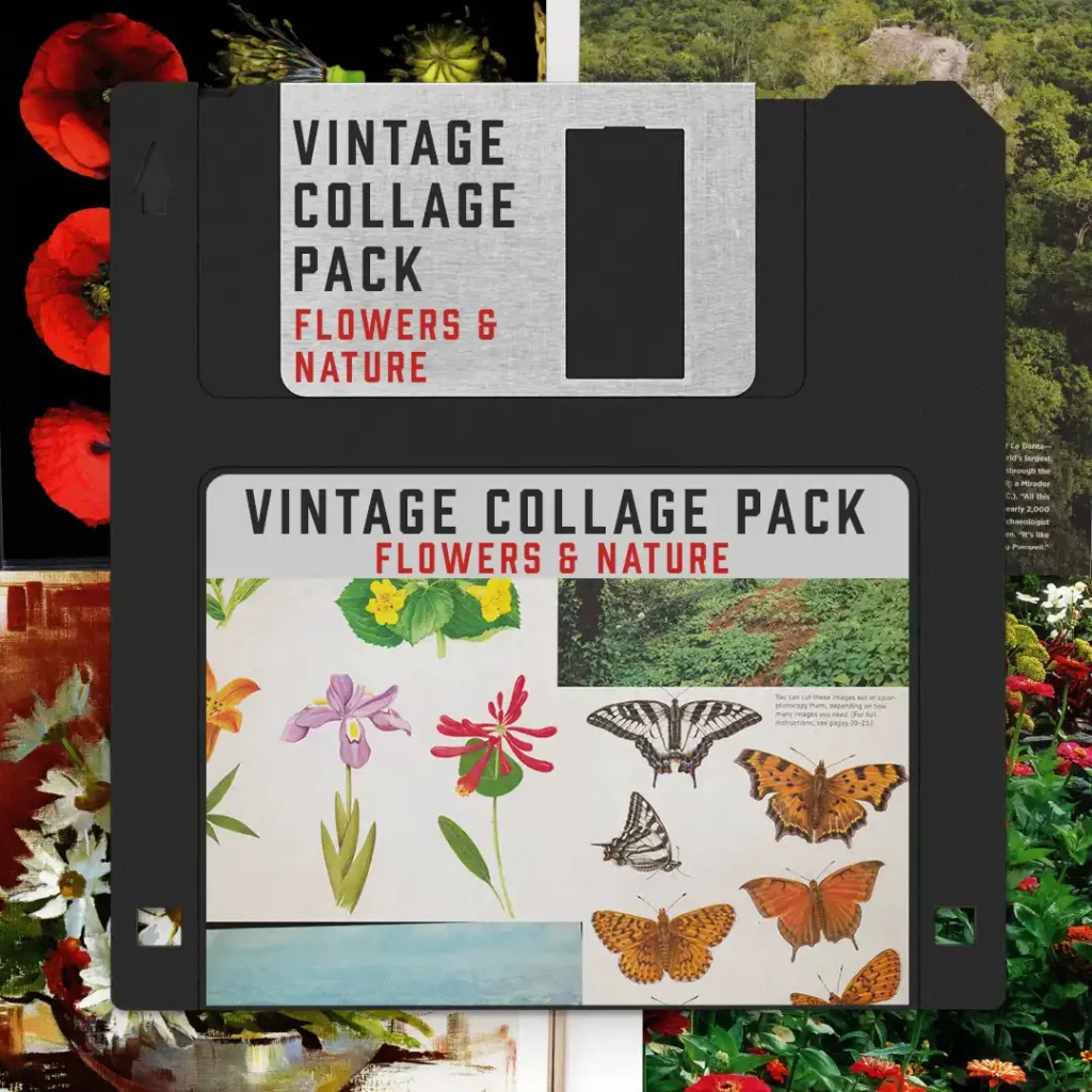 Vintage Collage Pack_Digital Product_mockup_FLLOWERS AND NATURE 