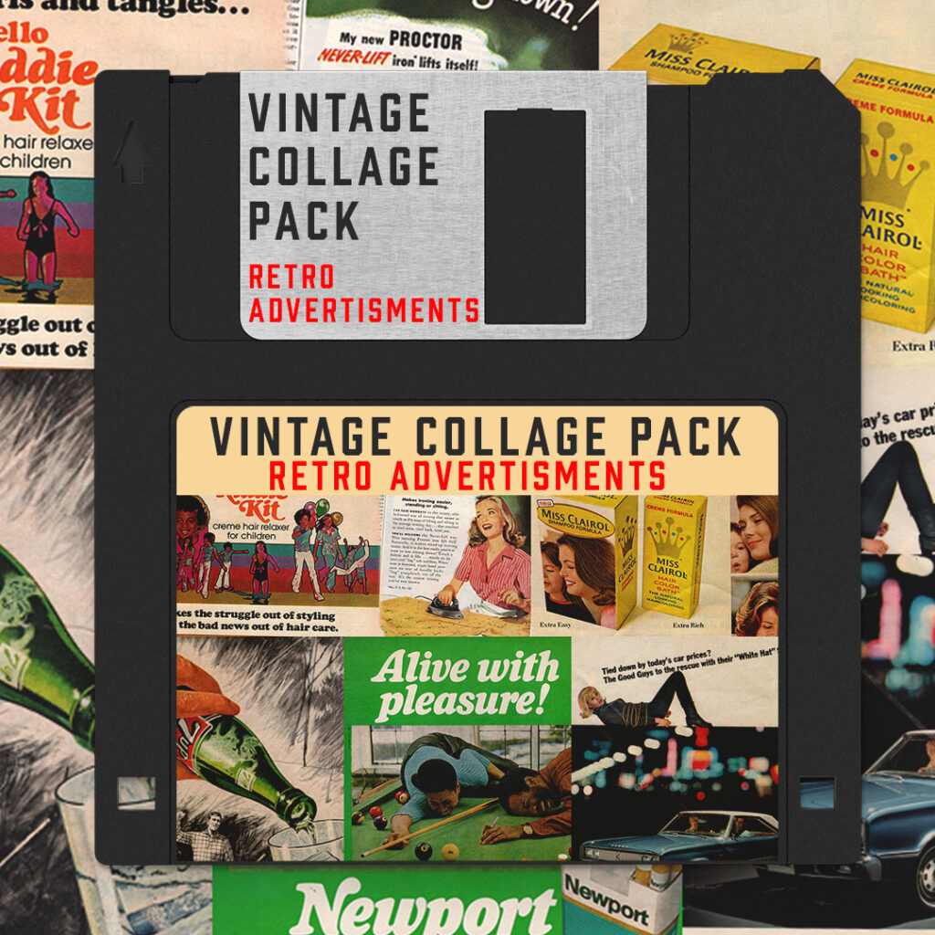 vintage advertisement collage pack retro ad collage images